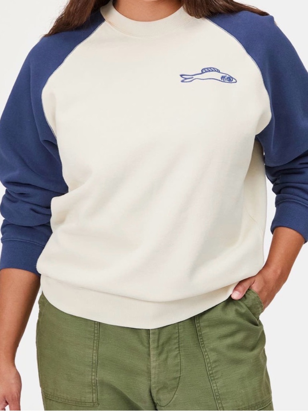 CLARE V. Embroidered Sardine Sweatshirt - Picture 3 of 3